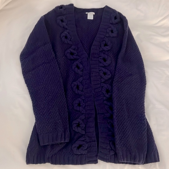 Oscar de la Renta plum colored cashmere cardigan